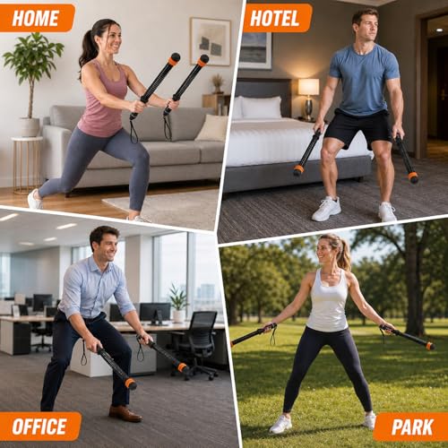 Ropeless Battle Ropes for Home Gym, Adjustable Weight & Portable Cordless | for Home Gym, Weighted Exercise Equipment, for Low-Impact Workout, Strength & HIIT, with Storage Bag, for Men & Women
