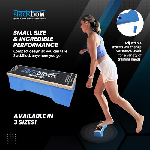SlackBow SlackBlock Athletic Balance Trainer – Improve Balance, Stability, and Athletic Performance – Condition Your Body and Prevent Injury - Compact and Portable - size: 13"