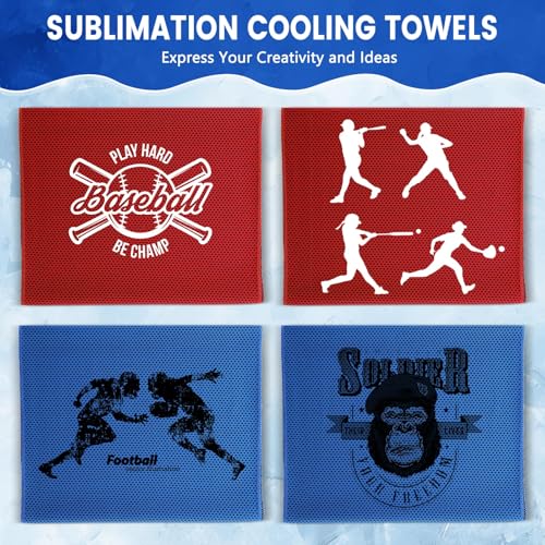 Hosuly 100 Pack Cooling Towels, 40"x12" Cooling Towels for Neck and Face Breathable Soft Chilly Sweat Rag Microfiber Sport Rags for Gym Yoga Golf Running - color: Deep Blue, Red