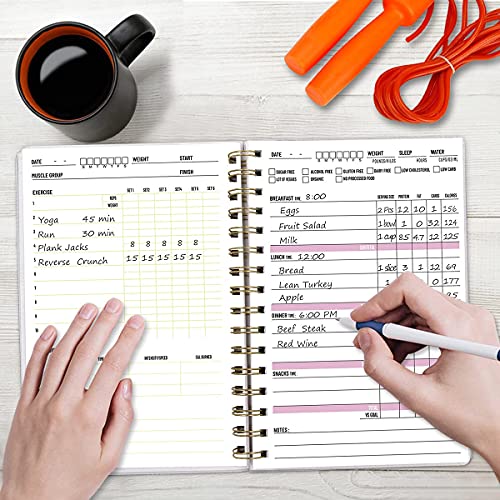 Ceiba Tree Food and Fitness Meal Workout Journal Diary Wellness Log Notebook Planner Weight Loss Diet Exercise Training Health Tracker 6.1x 8.5 inch Hard Cover