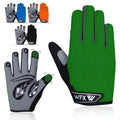 WFX Cycling Gloves Toddler Mountain Bike Handlebar Grips Gel Padding Full Finger Baseball Glove Workout Football Gloves Youth Boys 6-12 Kids Gardening Gloves MTB Gloves - color: Green, size: M (8-10) Years Kid