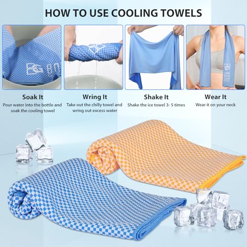 BOGI Cooling Towels for Neck and Face, Soft Breathable Cool Towel for Instant Cooling Stay Cool for Yoga, Sport, Gym, Camping, Running & More Activities - color: Orange, size: 47.00" x 14.00"