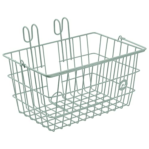 Retrospec Apollo-Lite Lift-Off Bike Basket - Detachable Steel Handlebar Basket with Carrying Handle for Commuting, Shopping & Beach Trips - 14.5in x 9.5in Weather-Resistant Biking Gear - color: Matcha