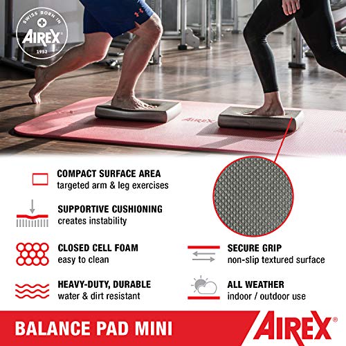 AIREX Balance Pad – Stability Trainer for Balance, Stretching, Physical Therapy, Exercise, Mobility, Rehabilitation and Core Training Non-Slip Closed Cell Foam Premium Balance Pad - color: Lava, size: Mini