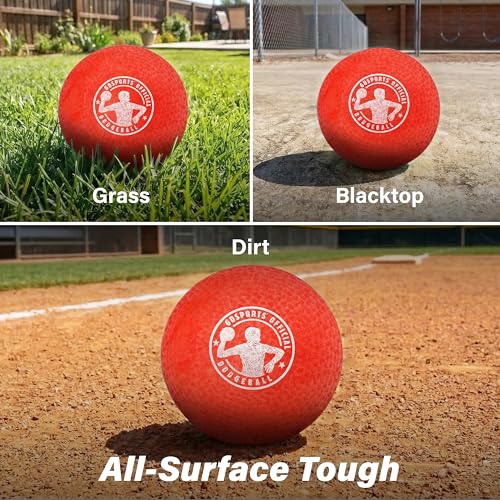 GoSports Inflatable Dodgeballs - Choose 5 Inch or 7 Inch No Sting Balls - Set of 6 Includes Ball Pump & Mesh Bag - color: 7" Balls 6 Pack - Red