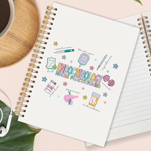 Endocrinology Nurse Practitioner Spiral Notebook 5.5x8.3 in, Nurse Practitioner Gifts for Women, Colorful Medical Hardcover Notebook Journal Gifts for Women Work - color: Colorful Medical