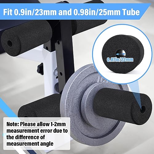 Deekin 4 Pcs Foam Foot Pad Rollers Buffer Tube Cover for Exercise Machine Home Gym Equipment Replacement Pads for Leg Extension Weight Bench Inversion Table(0.87 x 3.15 x 8.66 Inches) - size: 0.87 x 3.15 x 8.66"