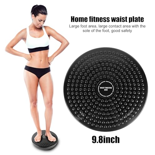 H H&J HUAJIAN Waist Whisper Disc,Body Twister Waist Twister Body Shaping Rotating Board for Women's Twisting Sports Equipment Aerobic Exercise Foot Massage - color: Black