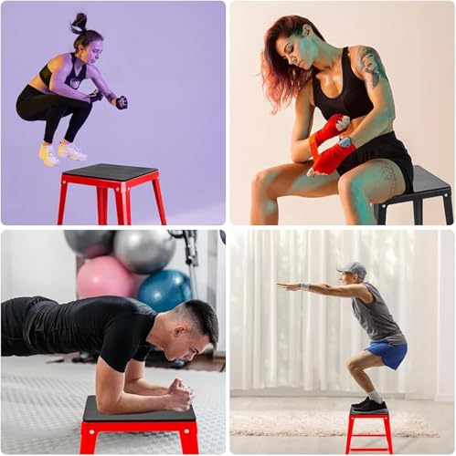 Plyometric Jump Box, 12-18-24-30 Inch Exercise Step Platform for Box Jumps, Home Gym, Anti-Slip Plyo Box Set, Workout Step Up Box, Fitness Jump Platform for Strength Training, Conditioning