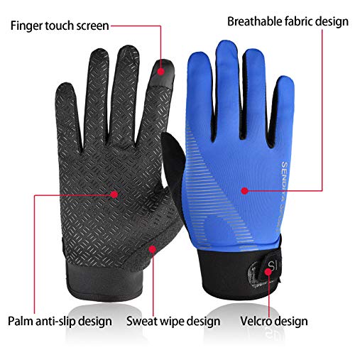 YHT Workout Gloves, Full Palm Protection & Extra Grip, Gym Fishing Fencing Gloves for Weight Lifting, Training, Fitness, Exercise (Men & Women) - color: Blue, size: X-Large