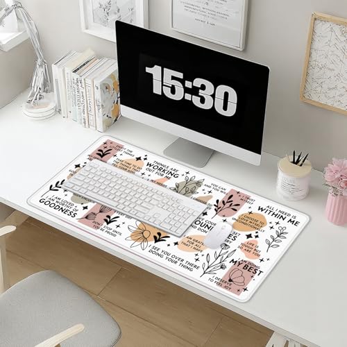 Boho Inspirational Large Mouse Pad 31.5x15.7inch, Daily Reminders Mental Health Large Extended Computer Desk Mat Mousepad for Keyboard and Mouse, Office Desk Accessories - color: Color 01