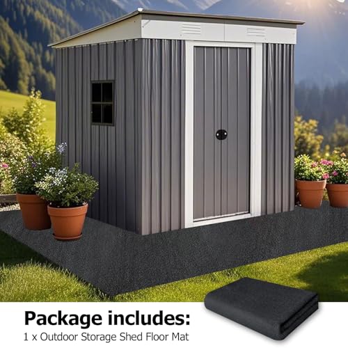 Outdoor Storage Shed Floor Mat, 8.2*8.2FT Waterproof Washable Garden Flooring Pad with Non Slip Backing, Soft Furniture Patio Covering Carport dust Oil Mat-Tool Shed, Storage Shed Not Included - size: 8.2 x 8.2 FT