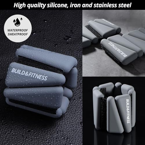 Wrist & Ankle Weights, Adjustable Bands for Women & Men Workouts, Set of 2 – 2lb or 4lb (1lb or 2lb each strap) Ideal for Runs, Jogs, Walks, Yoga, Dance, Pilates, Cardio, Aerobics, Strength Training - color: Grey, size: 2LB (1LB each)