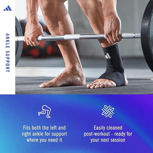 adidas Support Ankle Sleeve, Ergonomic Ankle Compression Sleeve - size: Small, style: adidas Ankle Support