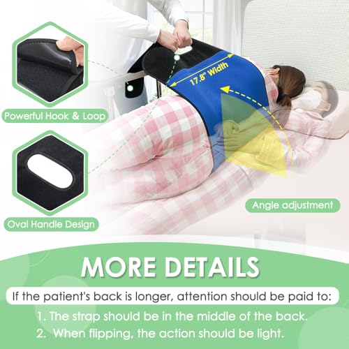 Patient Turning Device Transfer Belts For Lifting Seniors Medical Sling For Bedridden Elderly To Change Diaper Mobility Daily Living Assis Aids Nursing Sling With Handles For Bed Positioning (Blue)