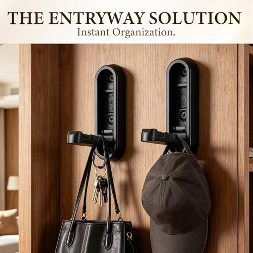 Folding Wall Hooks Black, 4 Pack Heavy Duty Zinc Alloy Folding Coat Hooks, Foldable Wall Hook for Hanging Clothes, Bags, Hats, Towels, Keys (Black, 4 Pack) - color: Black, size: 4 Pack