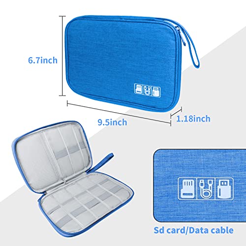 Lcsmaokin Electronics Travel Organizer,Portable Waterproof Electronic Travel Storage Bag for Small Charging Cord Storage,Charger,Small Electronics,SD Card etc,for Travel,Business - Sky Blue - color: A-Sky Blue, size: Single Layer