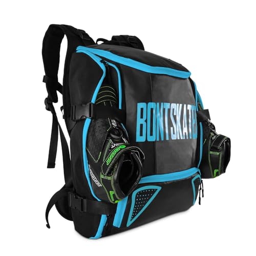 Bont Skates - Multi Sport Skate Backpack Travel Bag - Inline Ice Quad Speed Skating - color: Black Gamma blue