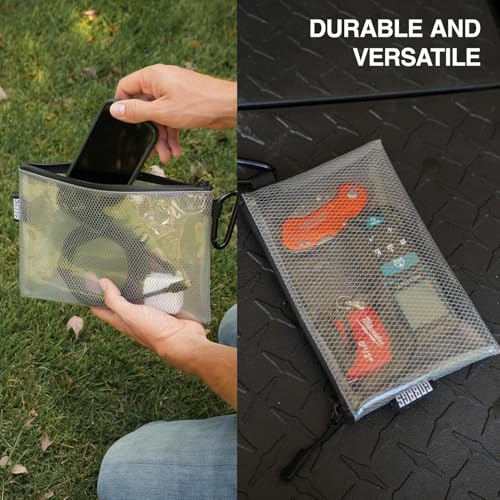 GOBAGS Air Production Small Clear Zipper Pouch (4‑Pack) – Cable Organizer & Travel Gear Bag for Electronics, Camera Accessories, Tool Pouch & Small Tech Storage - color: Black, size: Small