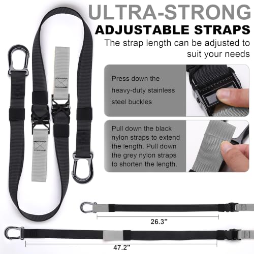 Home Resistance Training Kit | Full-Body Workout with Suspension Trainer Straps, Door Anchor, Handles, and Carrying Bag | Complete Home Gym Equipment - color: Grey