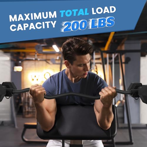 Dumbbell to Barbell Converter, Balency Dumbbell Barbell Converter Bar | Adjustable Weight Bar, Dumbbell Converter for Weightlifting(Straight and EZ Curl) - style: EZ Bar