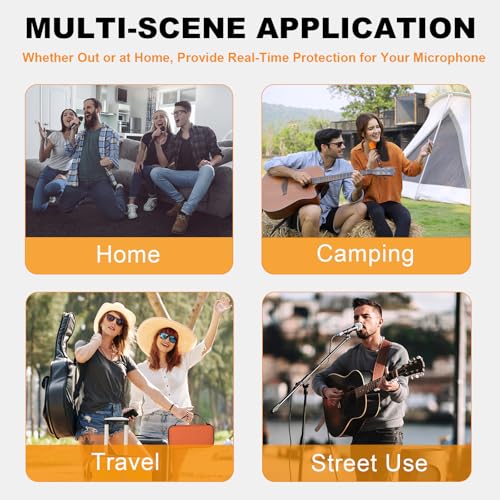 Wireless Microphone Case Compatible with JBL Wireless Two Microphone System, Handheld Dual Mic Travel Bag for Singing or Karaoke for Receivers, Adapters, AA Batteries- Lighting Orange(Box Only) - color: Lighting Orange