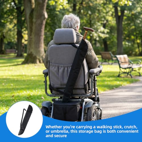 Cane Holder for Walker & Scooter, Waterproof Cane Storage Bag (29.5 x 3.9") | Absorbent Terry Lining, Adjustable Strap, Holds Canes/Umbrellas Up to 33.5", Durable Oxford Shell with Quick-Dry, Easy-Clean - size: 29.5 x 3.9"