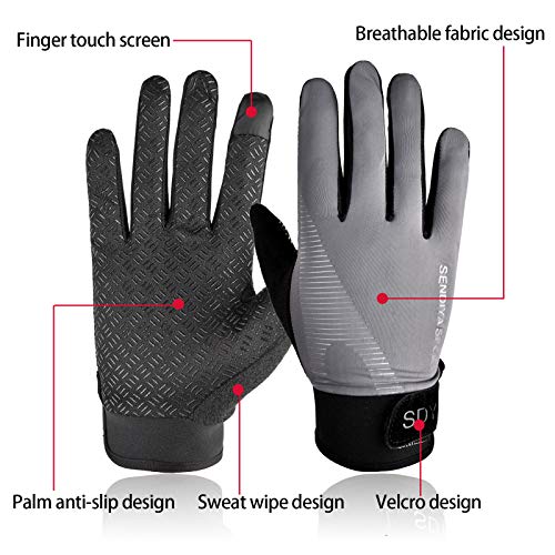 YHT Workout Gloves, Full Palm Protection & Extra Grip, Gym Fishing Fencing Gloves for Weight Lifting, Training, Fitness, Exercise (Men & Women) - color: Gray, size: X-Large