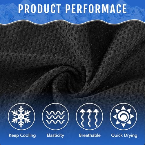 Hosuly 30 Pack Cooling Towels, 40"x12" Ice Breathable Soft Chilly Sweat Rag Microfiber Workout Rags for Gym Cooling Towels for Neck and Face for Yoga Golf Sport Running - color: Black, White