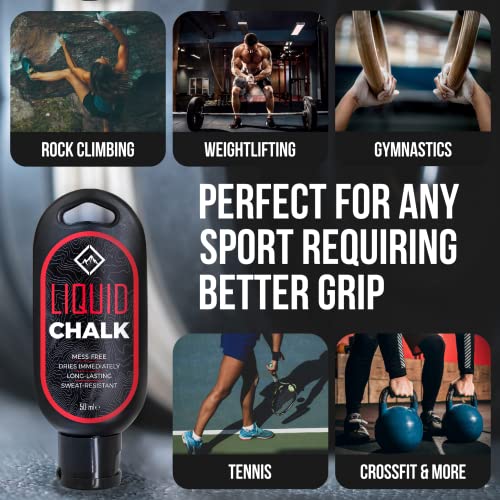 SURVIVOR Liquid Chalk for Rock Climbing, Weight Lifting, Gymnastics - Liquid Grip for Workout Training - Climbing Chalk & Lifting Chalk for Weightlifting - Liquid Gym Chalk - size: 50ML