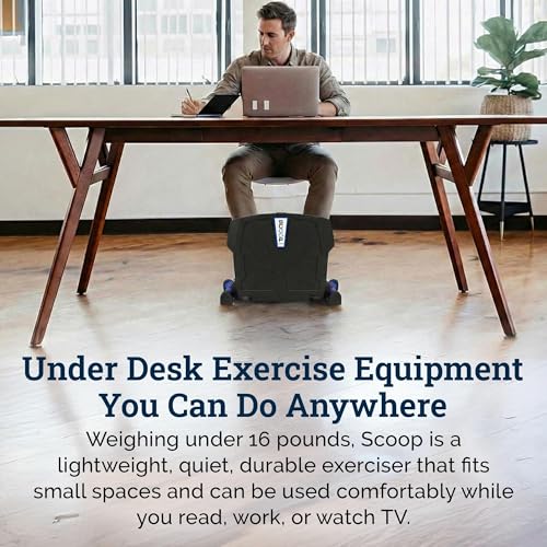 Scoop Lateral Elliptical | Compact Under Desk Exercise Equipment & Lateral Elliptical Machine | Leg Exerciser While Sitting for Seniors | Low-Impact Leg Exerciser for Balance, Mobility & Strength