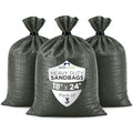 Heavy Duty Sand Bags Pack of 3, Army Green Empty Sandbags with Built-In Ties, Woven Polypropylene UV Protection 1600 Hours, Fillable Bags for Flood Control, Weight, 18x24 inches, 60 Pounds Volume - size: 18"W x 24"L, style: Pack of 3
