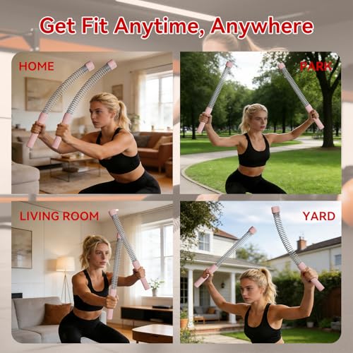 Cordless Ropeless Battle Ropes for Home Gym – Portable Weighted Workout Rope for HIIT, Cardio & Strength Training, Low-Impact Full Body Exercise Equipment for Men & Women - color: Pink