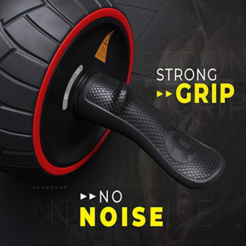 Ab Roller for Abs Exercise Workout Fitness Ab Wheel Roller Knee Mat Resistance Bands Home Gym Equipment for Men Women Abdominal Exercise - color: Black w Resistance Bands