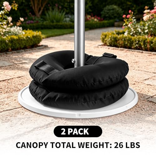2 Pack Sand Bags for Weight, Tripod Weight, Canopy Weights(26 LB) | Weighted Bags to Hold Things Down, Sandbags for Backdrop Stand, Umbrella Base, Tent, Sports Net (Sand Not Included) - size: 26 LB