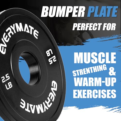 EVERYMATE Change Weight Plates 1.25LB 2.5LB 5LB Set Fractional Olympic Bumper Plates for Cross Training Steel Insert Strength Training - color: 7.5 LB(1.25+2.5), size: Black