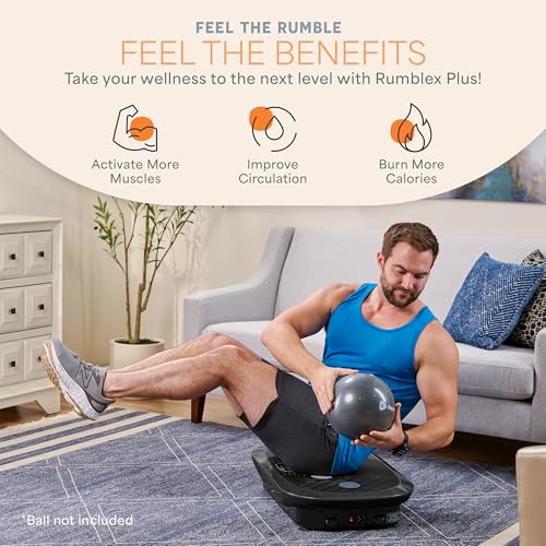 Lifepro Rumblex Plus/Pro 4D Vibration Plate Exercise Machine with 60 Speeds | 3 Motors, 7 Training Modes, Bluetooth Speaker, Wristband Remote — Vibration Plate for Lymphatic Drainage, Muscle Activation - color: Black, size: Small