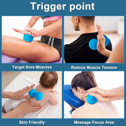 Aegero Peanut Massage Ball-Double Lacrosse Massage Ball, Mobility Ball for Myofascial Release,Yoga Therapy,Trigger Point Therapy,Muscle Knots and Acupoint Massage (Purple Firm Ball) - color: Purple