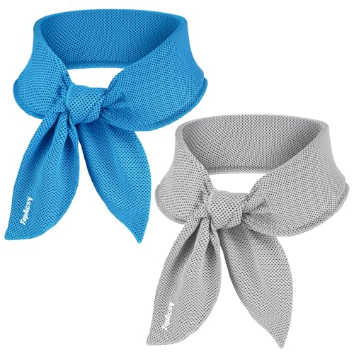 2-Pack New Upgraded Cooling Neck Wraps, Neck Coolers for Hot Weather, Leak-Proof Cooling Gel, 360° Full-Wrap, Cool Relief - Head, Neck, Wrists... - color: Blue+gray