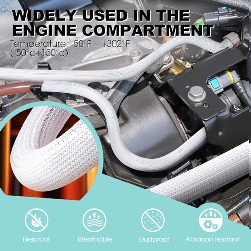 AGPTEK Cable Sleeve, 20ft - 1 inch Cable Management Desk Cord Cover Organizer Wire Hider for Home Office Computer TV Wire Loom Tubing Pet Proof Cord Protector from Cat Dog Chewing, White - color: White, size: 1"-20ft