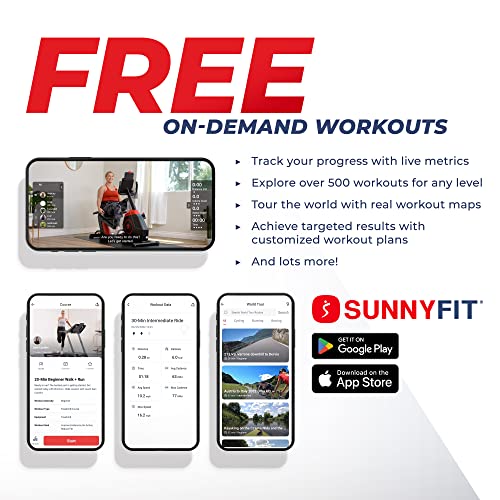 Sunny Health & Fitness Smart Recumbent Bike, Full-Body Home Training with Arm/Leg Exercisers, Indoor Cycling Workout Machine Plus Adjustable Seat & Bulit-in Pulse Sensors, Free SunnyFit App Connection - style: Magnetic