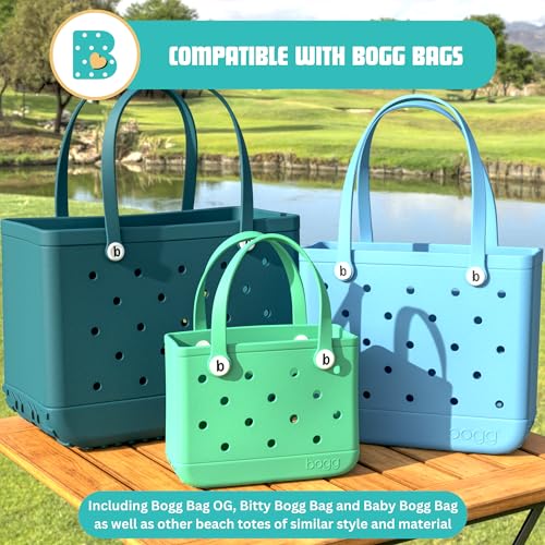 4-Pack Replacement Buttons with B for Bogg Bag Handle Strap. Compatible with Bogg Bag Beach Tote Handles. Fix Your Bogg Bag Handle Quickly and Easily with Replacement Rivets - color: "B" White