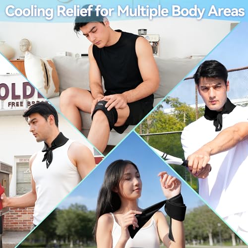 New Upgraded Cooling Neck Wraps, Neck Coolers for Hot Weather, Leak-Proof Solid Cooling Gel, 360° Full-Wrap, Cool Relief - Head, Neck, Wrists... - color: Black