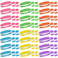 72 Pcs 80s Neon Headbands Sweatband Set, Include 24 Sports Headbands and 48 Sweat Wristbands Bulk for Woman Man - style: Vivid