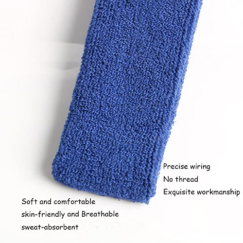 Cotton Sweatband Headbands,Pack of 12,Elastic Stretchy Sport Terry Cloth Sweat Bands,Yoga Workout Fitness Exercise Basketball Headband - color: 12pcs x mixed color cotton sweatband headbands