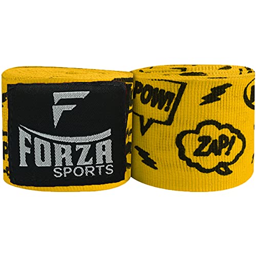 Forza Sports 180" Mexican Style Boxing and MMA Handwraps - color: Comic Book Yellow