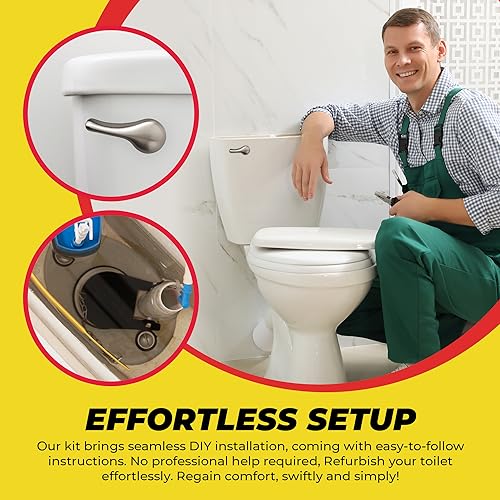 Qualihome Front Mount Brushed Nickel Toilet Handle Replacement Kit with 2 Inch Universal Toilet Flapper Replacement Kit and Stainless Steel Toilet Flapper Chain - color: Brushed Nickel