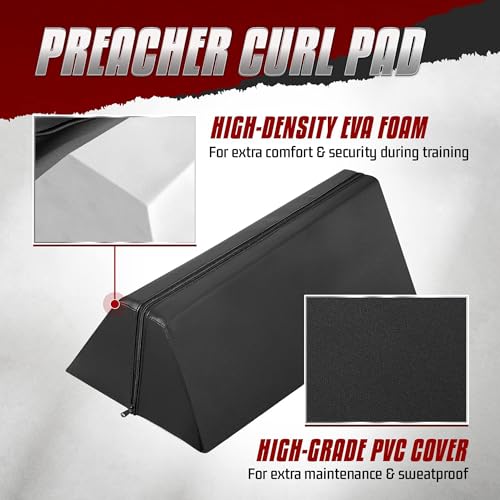 Yes4All Foam - Preacher Curl Pad, Simple Version of Preacher Curl Weight Bench for Arms, Biceps and Triceps, Space-Savin