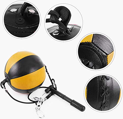TOCO FREIDO Double End Punching Ball, Speed Bag with Difficulty Levels Boxing Reflex Ball with Headband, Perfect for Reaction, Agility, and Hand Eye Coordination Training - color: no reflex ball