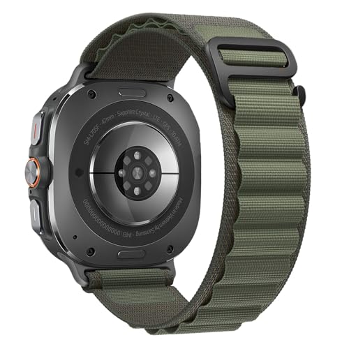 Trail Band for Samsung Galaxy Watch Ultra Bands 47mm Men/Women,Rugged Fabric Nylon Alpine Sport Loop Strap for Samsung Galaxy Watch 7 Ultra Band 47 mm 2024 Breathable Replacement Wristband - color: 04-Army Green